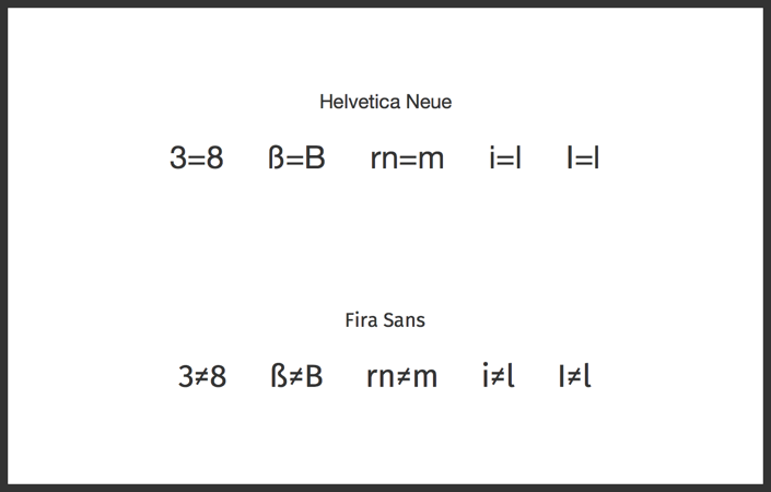 Helvetica vs Fira as UI typefaces