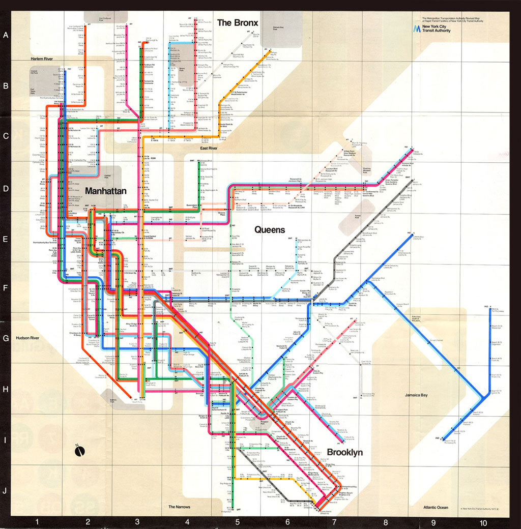 Vignelli NYC subway map of 1972