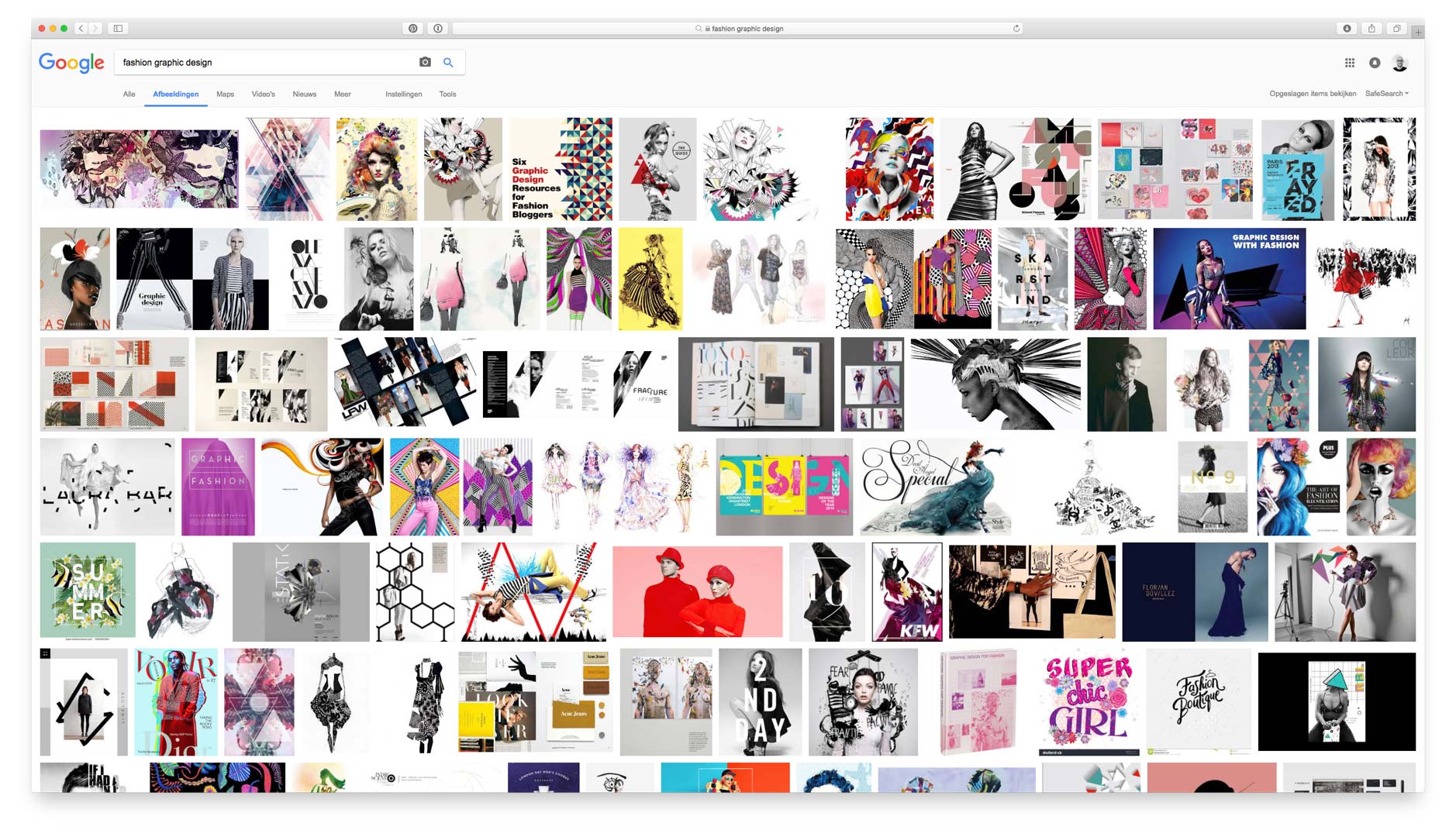Google Images search result page for Fashion Graphic Design