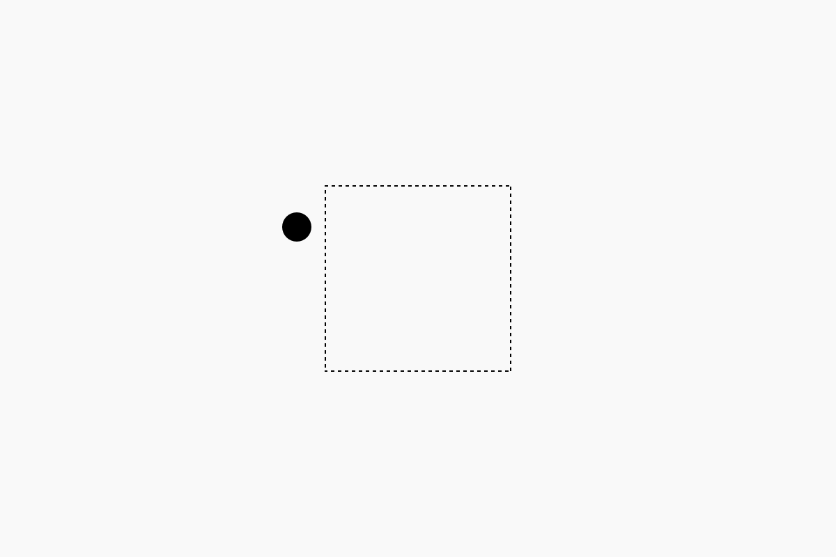 A circle right outside a square