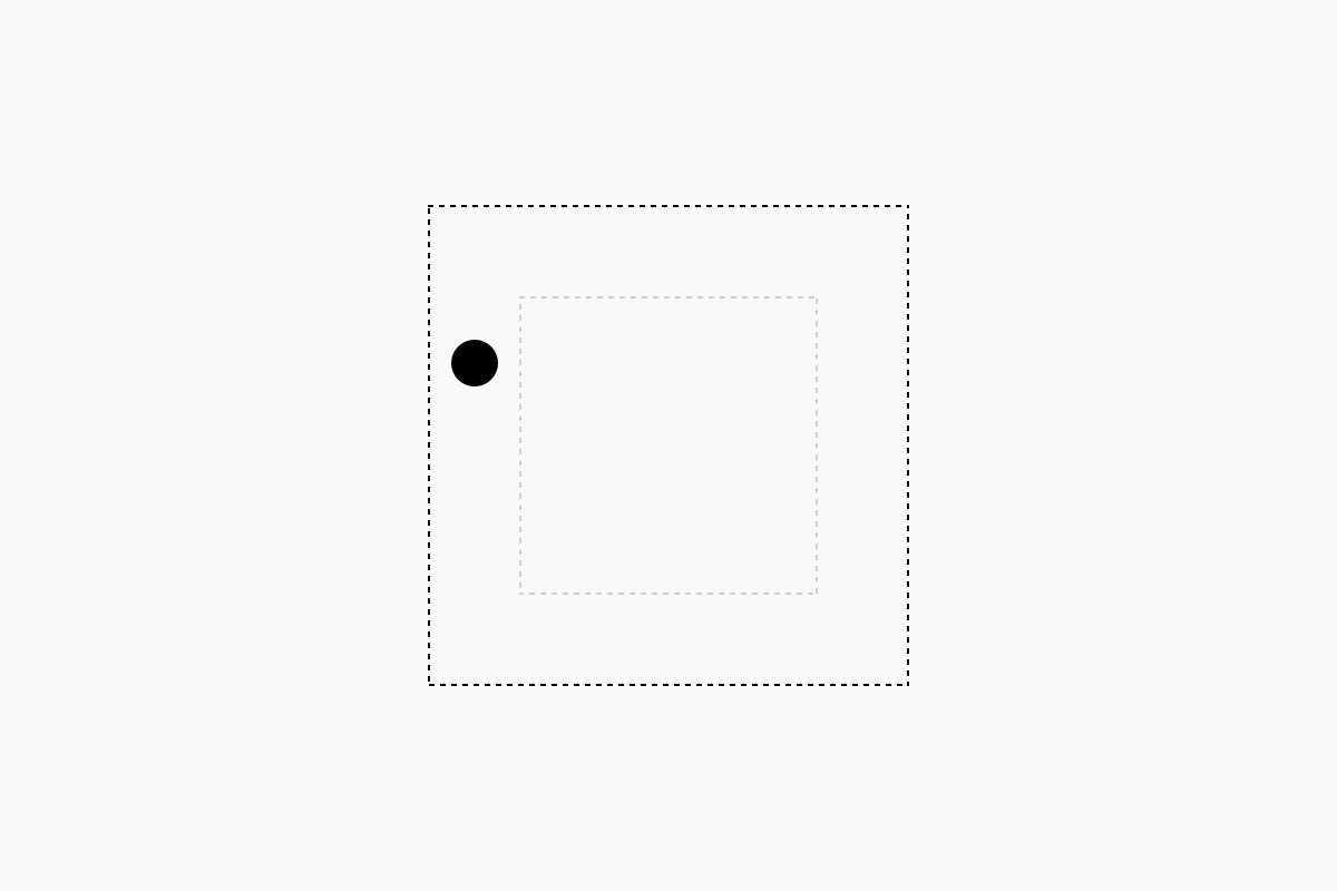 A new square, bigger than the previous square, now encloses the circle