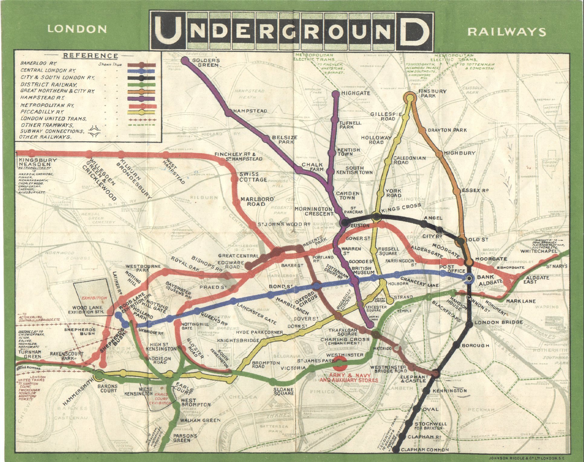 London Underground map of 1908