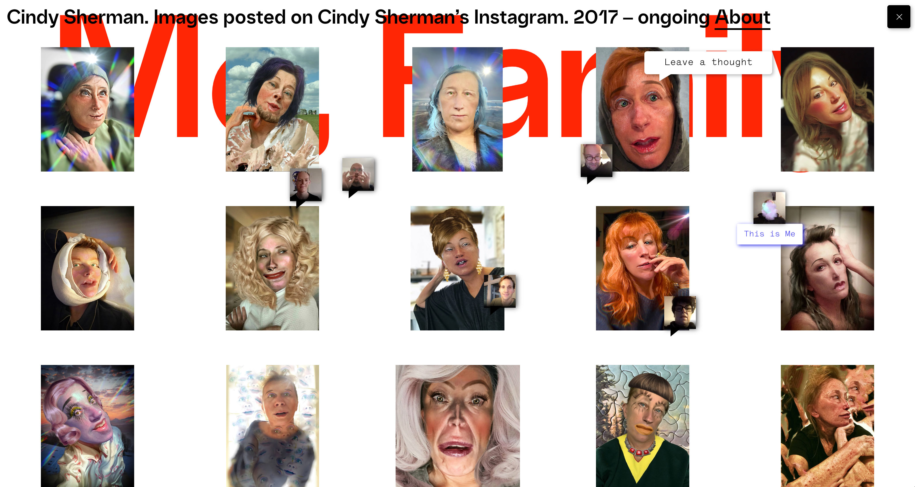 Cindy Sherman Me Family artwork page